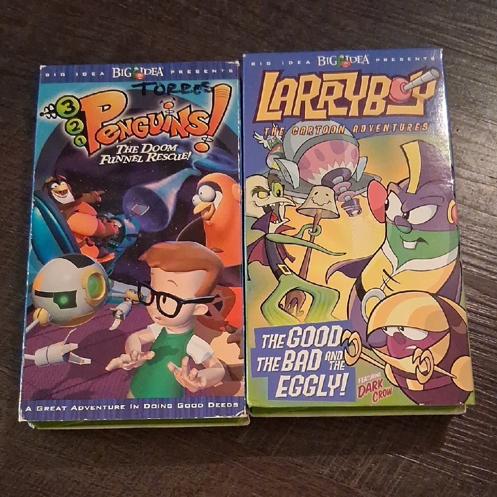 Big Idea VHS Penguins Episode 5 And Larryboy The Cartoon Adventures